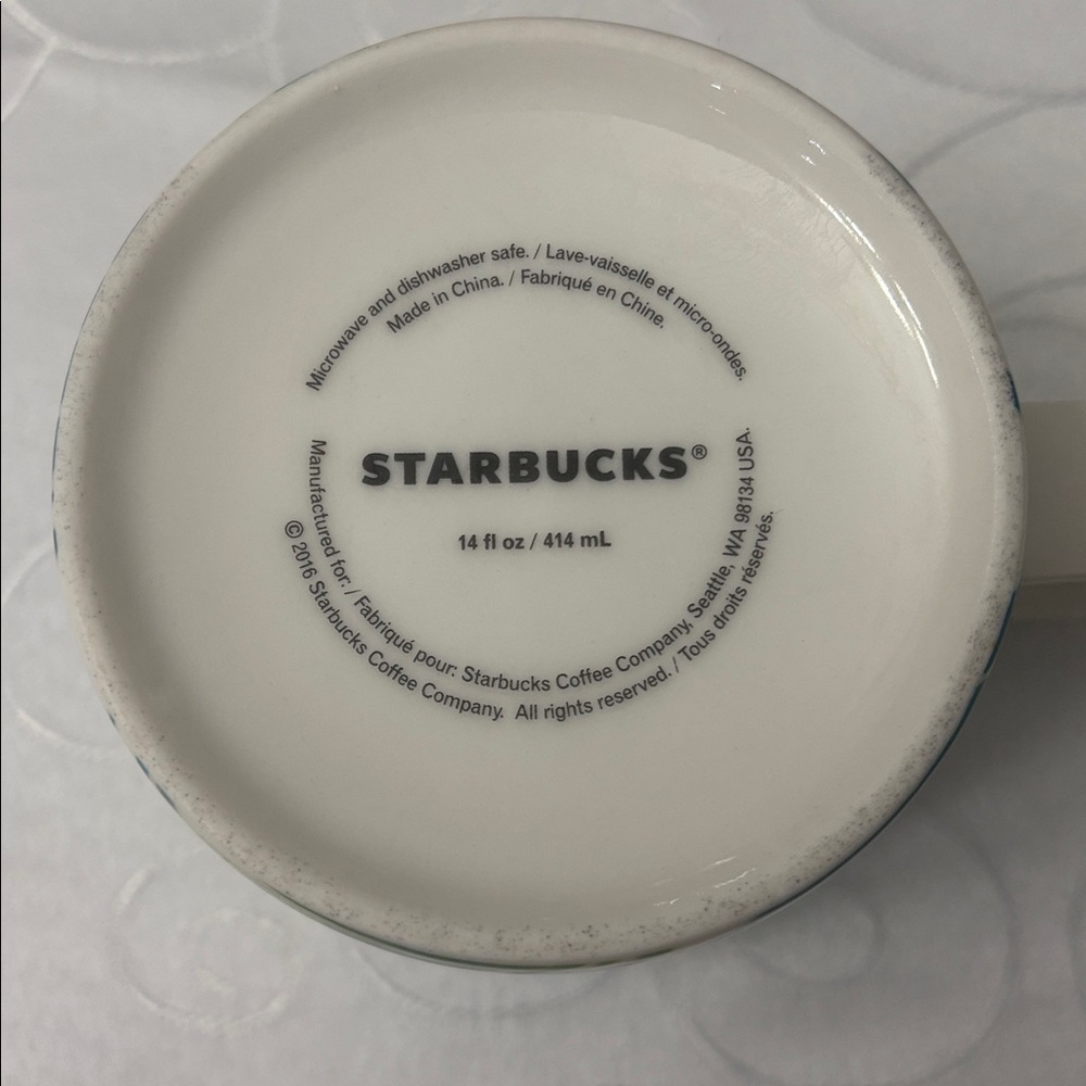 Starbucks Hawaii Tropical Palm Mug 14 Fl Oz Yellow Interior 2019 - Picture 6 of 7